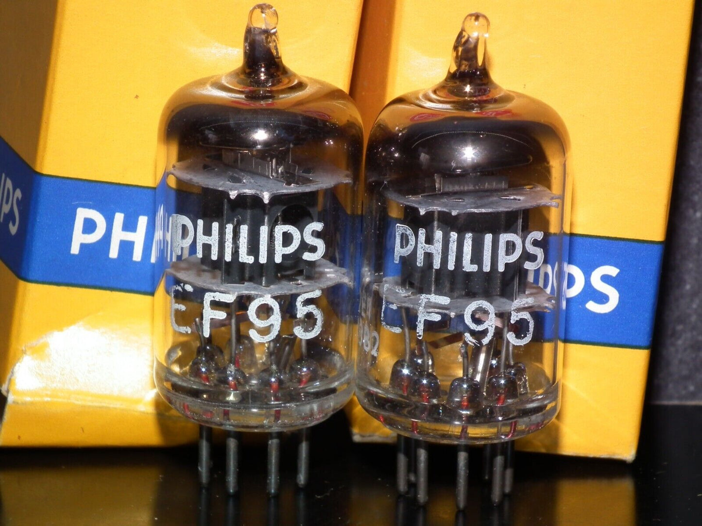 Matched Pair 5654 6AK5W EF95 Mullard Philips Square Getter Microphone