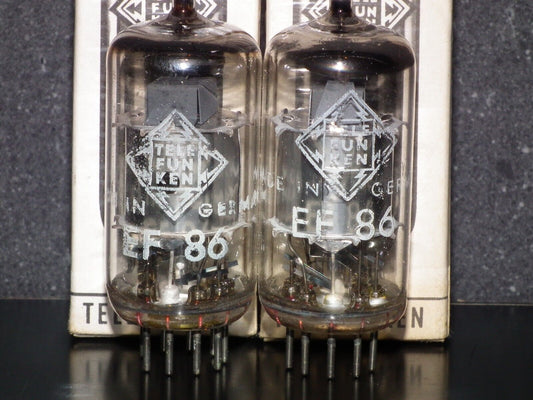 ONE (1pcs) NOS NIB Sealed EF86 Telefunken Silver, Diamond bottom Low Noise