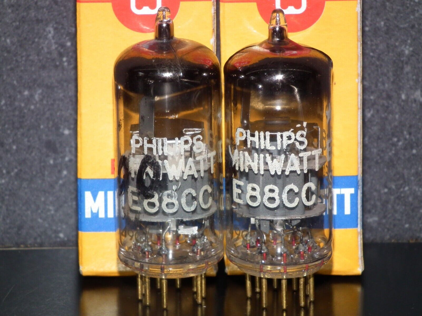 Matched Pair Philips E88CC 6922  (Rare Curved D Getter) Used tested NOS