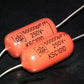 Two polystiren capacitors 50000pF 0.05uF 250V ISKRA SIEMENS 1974 HI End Tube Amp