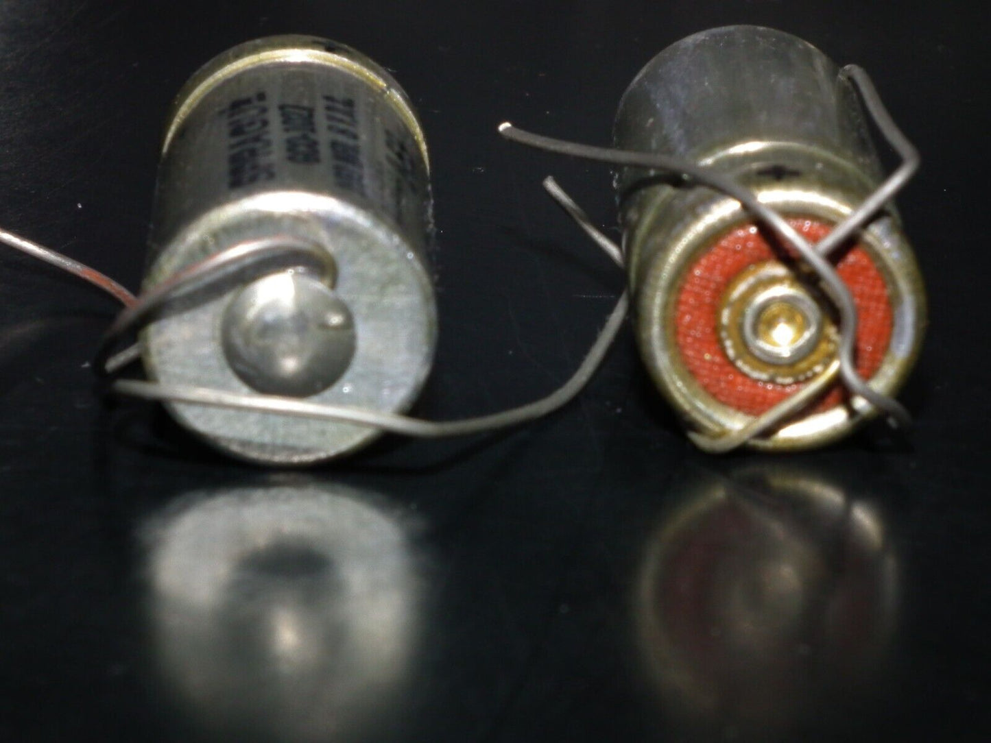 Two (2 pcs) Vintage NOS Capacitors Sprague 100uF 8V