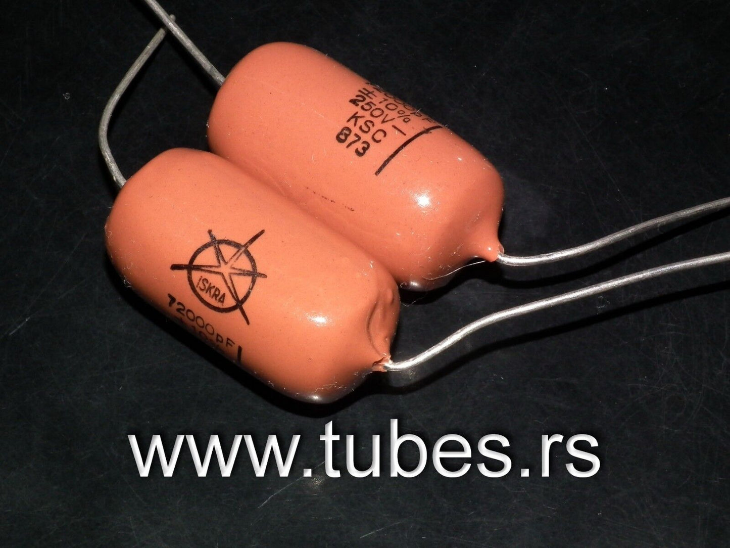 Two vintage capacitors 72000pF / 72nF / 0.072uF 250V ISKRA 1974 HI End Tube Amp