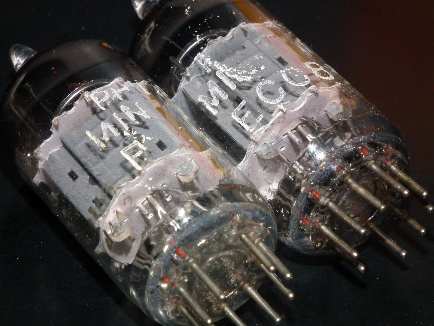 ECC83 Philips Miniwatt 12AX7 Matched Pair USED tested Stronger than NOS 125%