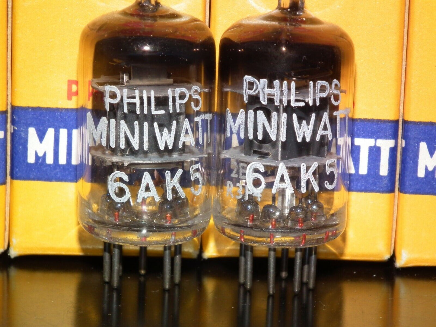 Matched Pair 5654 6AK5W EF95 Mullard Philips D getter 1953!!! Yaqin Little Dot