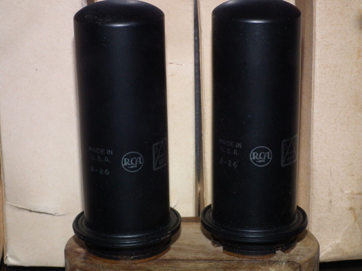 Platinum matched pair 1619 RCA NOS NIB JAN Boxes Brown Base The same codes VT164