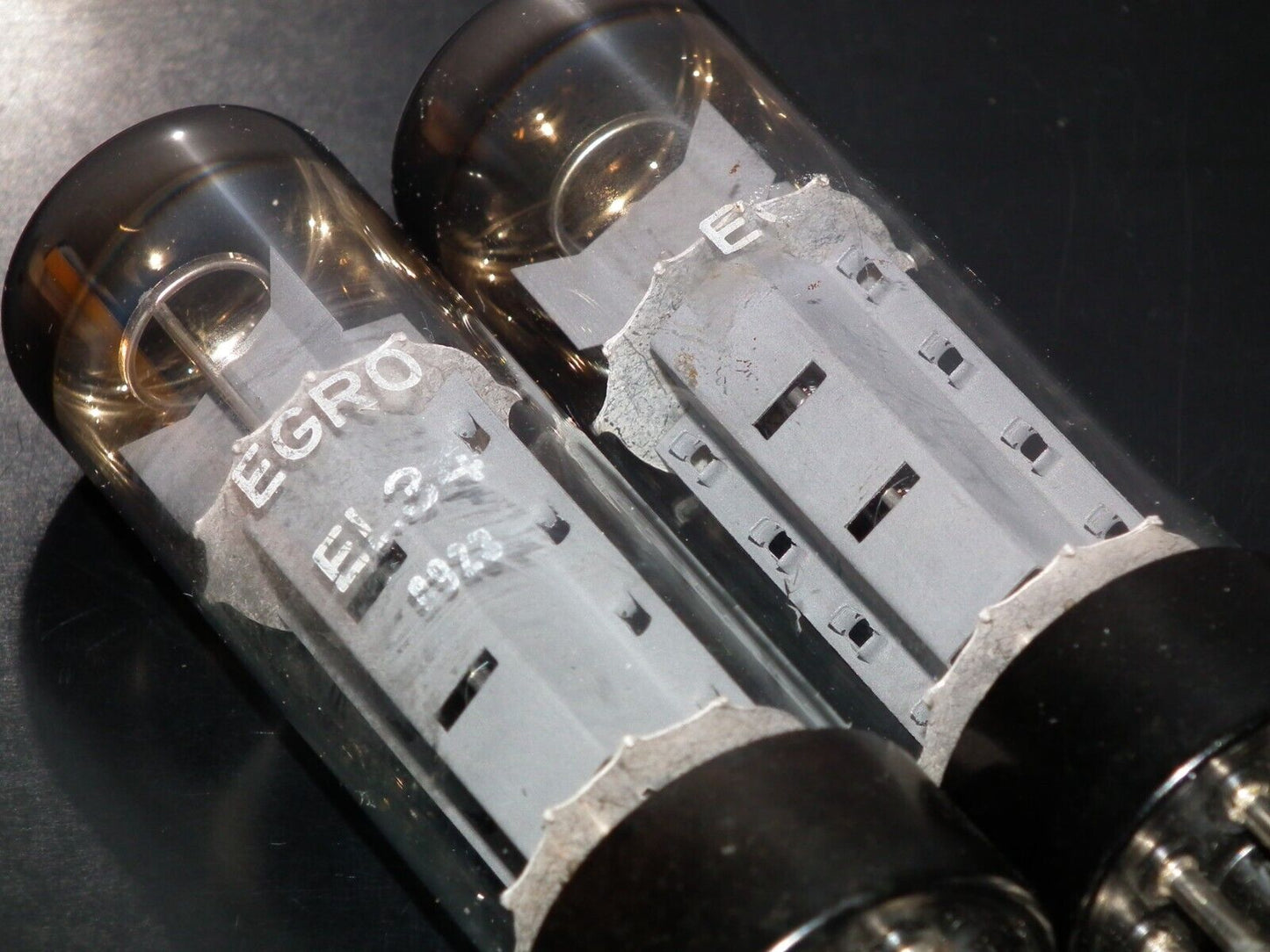 EL34 RFT Rebranded EGRO Platinum Matched Pair Germany 80s Tested NOS 95/100%
