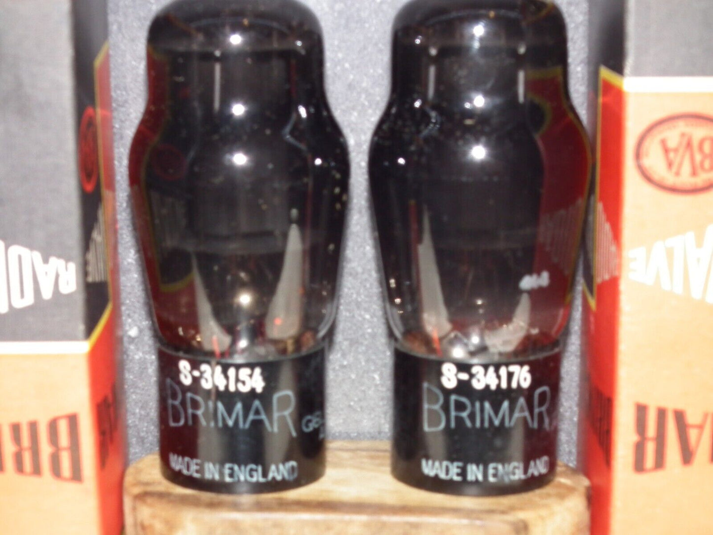 Matched pair 6L6GA BRIMAR UK Black coated glass, close serial numbers, FENDER