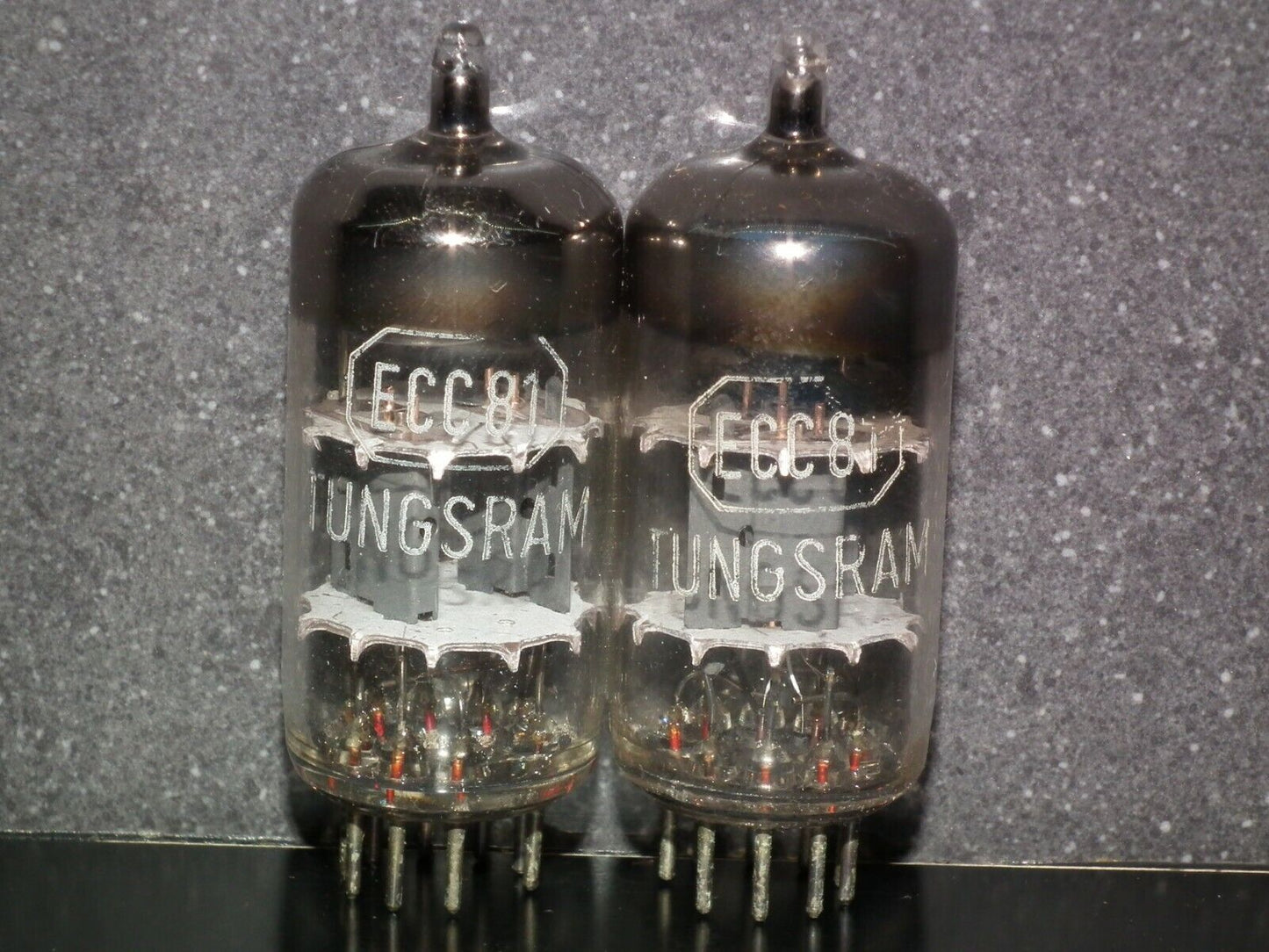Matched Pair ECC81 12AT7 Siemens old type rebranded Tungsram, white logo (Used)