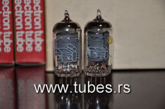 Platinum matched pair EF86 6267 TESLA RARE SQUARE GETTER Rebranded CEI Low Noise
