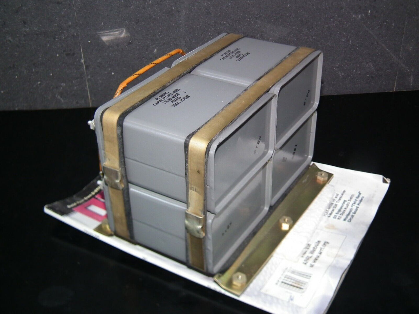 Plastic INC PIO Capacitor module 16 mfd 3000V NOS 4 x 4u 3KV 16u 3000V