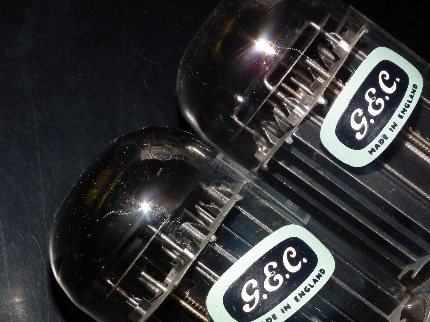 GEC 6080 CV2984 6AS7 5998 ECC230 Matched pair NOS NIB Square Getters Triple Mica