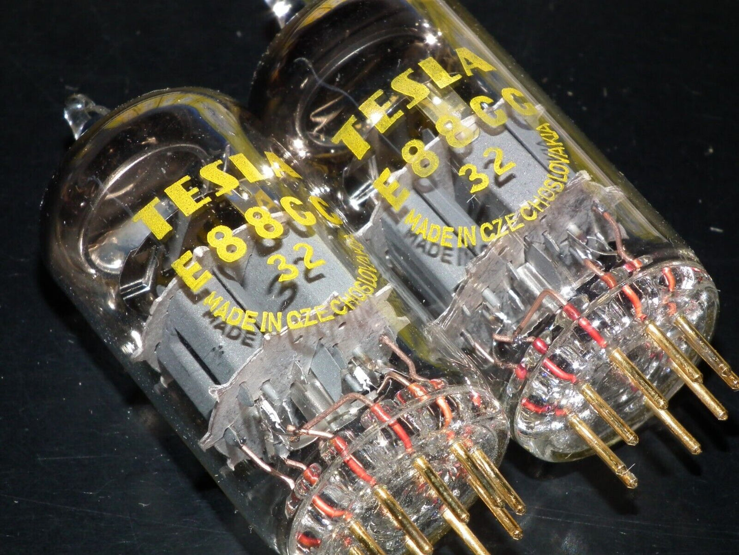 E88CC Tesla 6922 Czechoslovakia NOS NIB Platinum matched pair Gold Pins