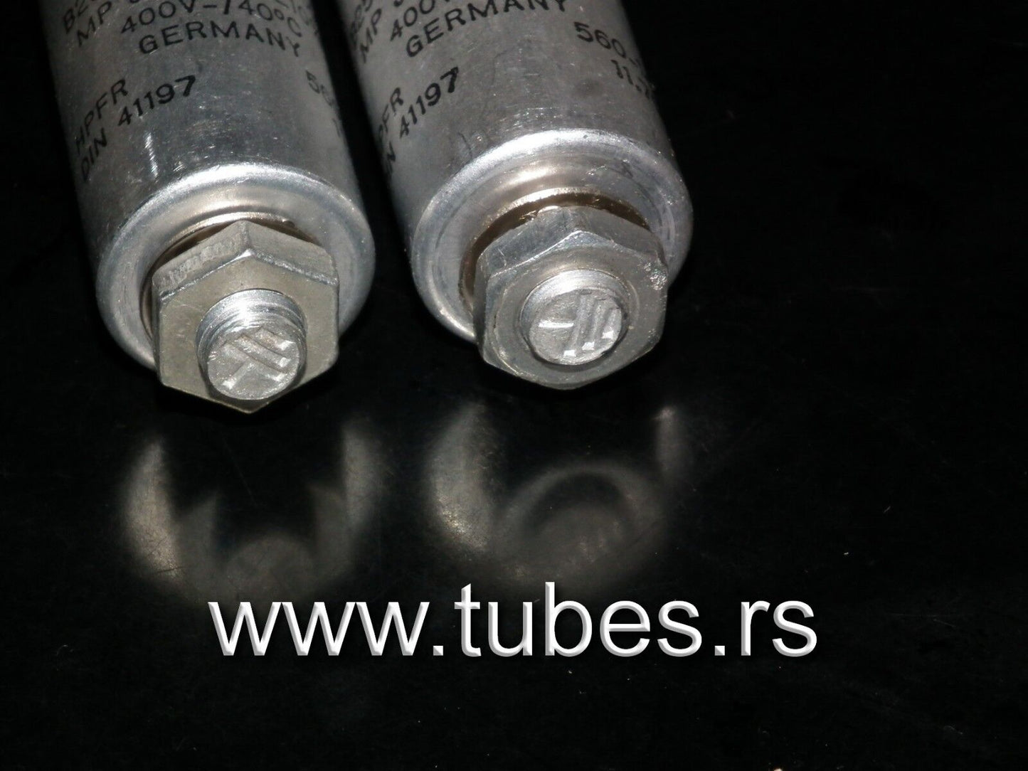 Two vintage Siemens PIO capacitors 1.0 uF / 400V Klangfilm tube audio