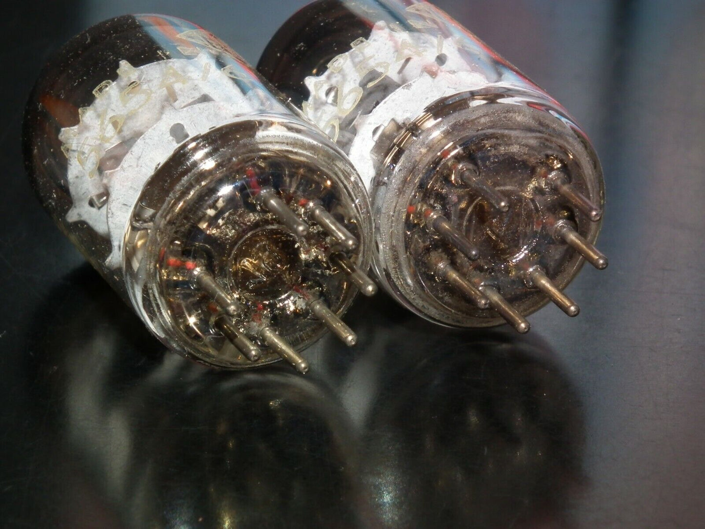 Genuine Telefunken Platinum Matched Pair 5654 EF95 NOS diamond bottom Little Dot