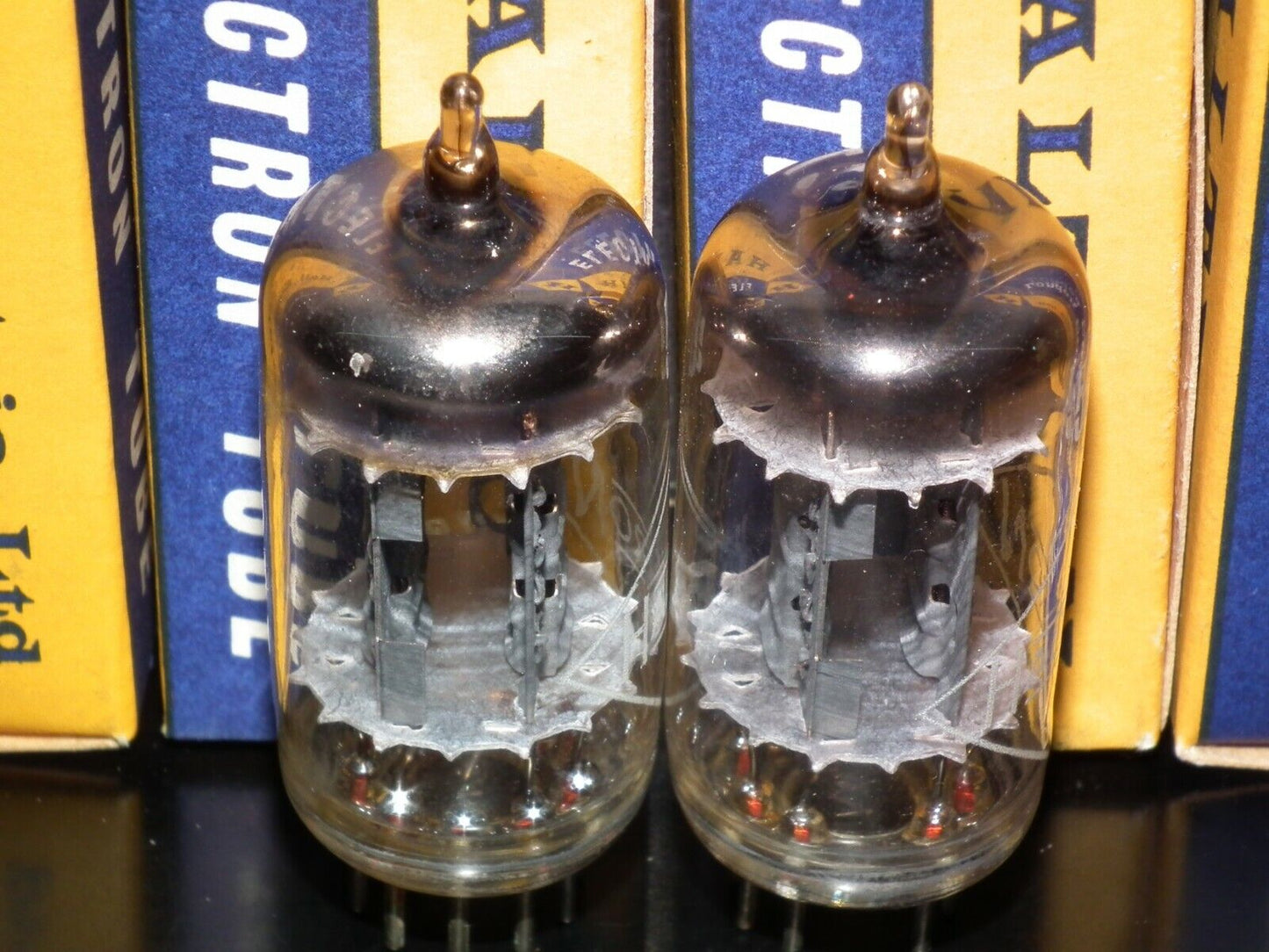5965 Haltron E180CC 7062 NOS NIB Platinum matched pair, early 60s made in UK