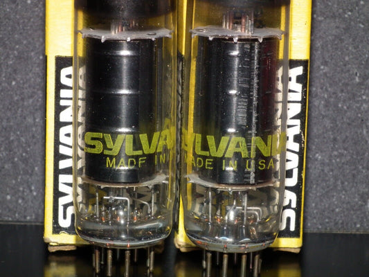 Platinum Matched Pair 6GK6 Sylvania NOS NIB Black Anodes Carbonized Nickel