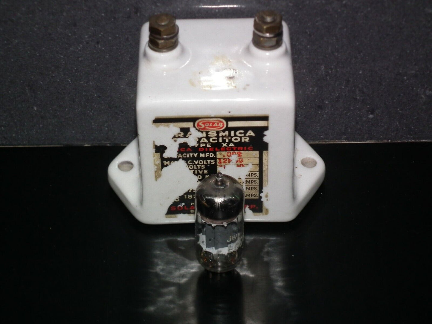 Solar Transmica Capacitor 2000 pF 12500V 0.002mfd 12.5 KV Silver Mica Honey Pot