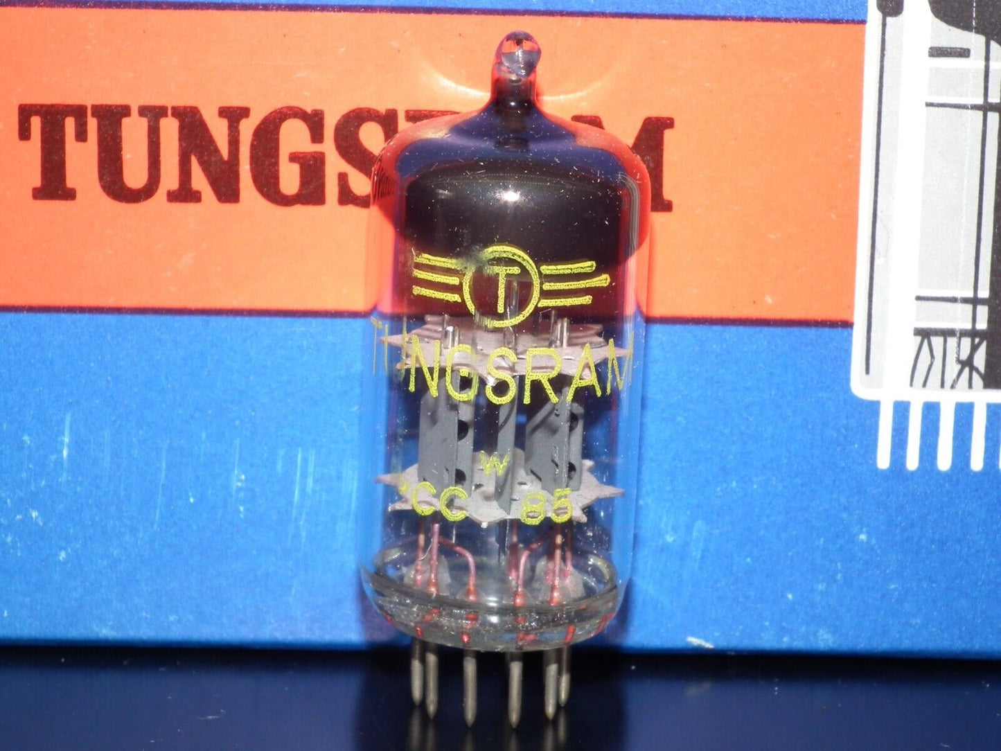 PCC85 Tungsram Austria Platinum Matched Pair NOS NIB 60s Big Inclined Getter