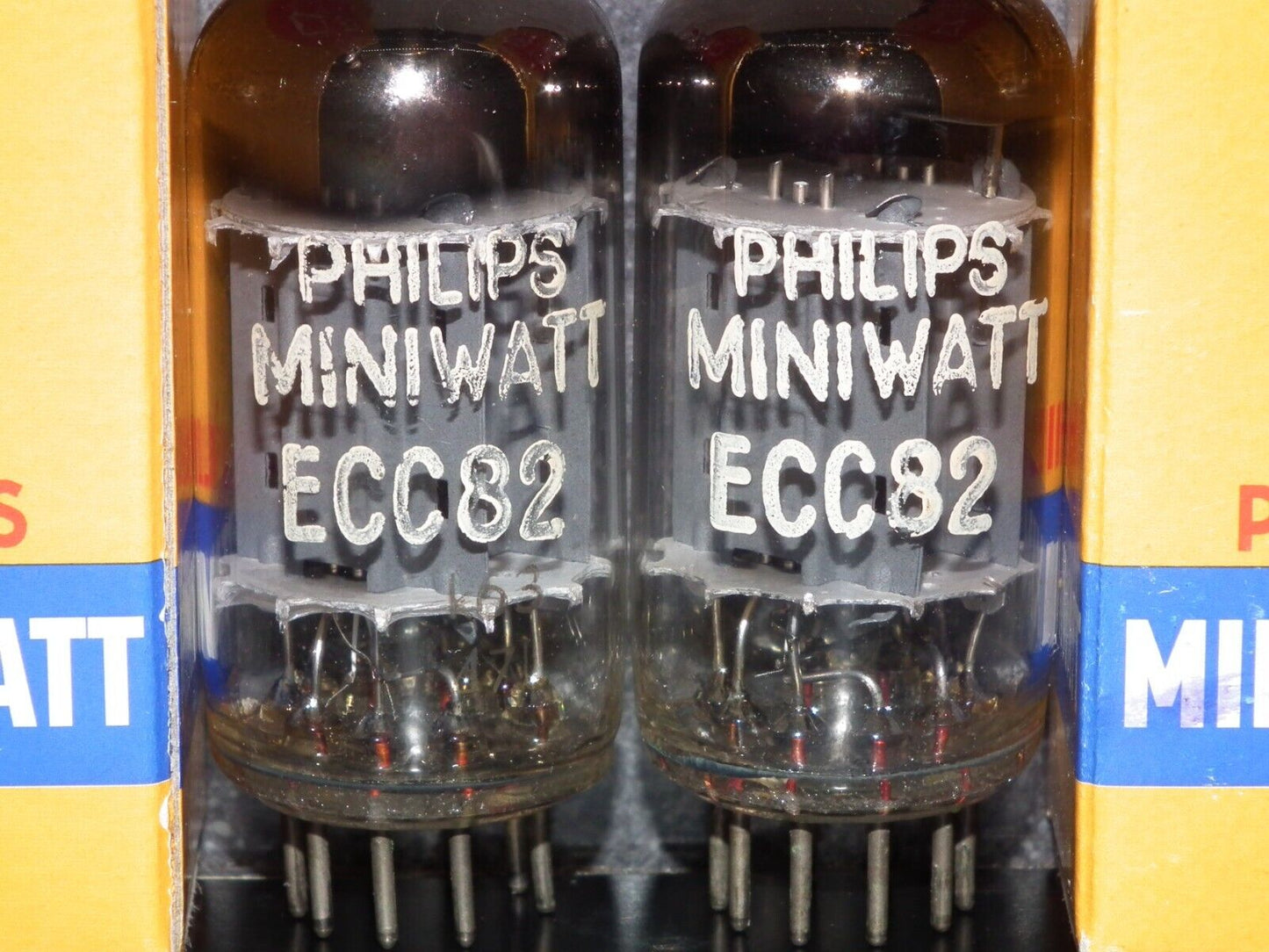 Matched Pair 12AU7 Philips ECC82 Long Anodes 17mm CrossFoil D Getter k63 1957