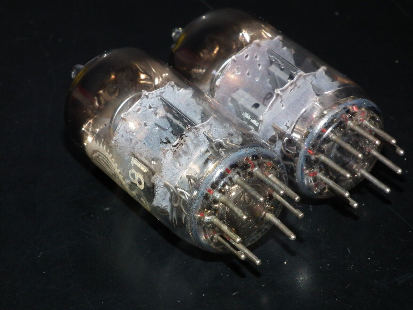 ECC81 12AT7 Valvo  (Used, matched pair) Siemens Halske Munich tube plant 60s