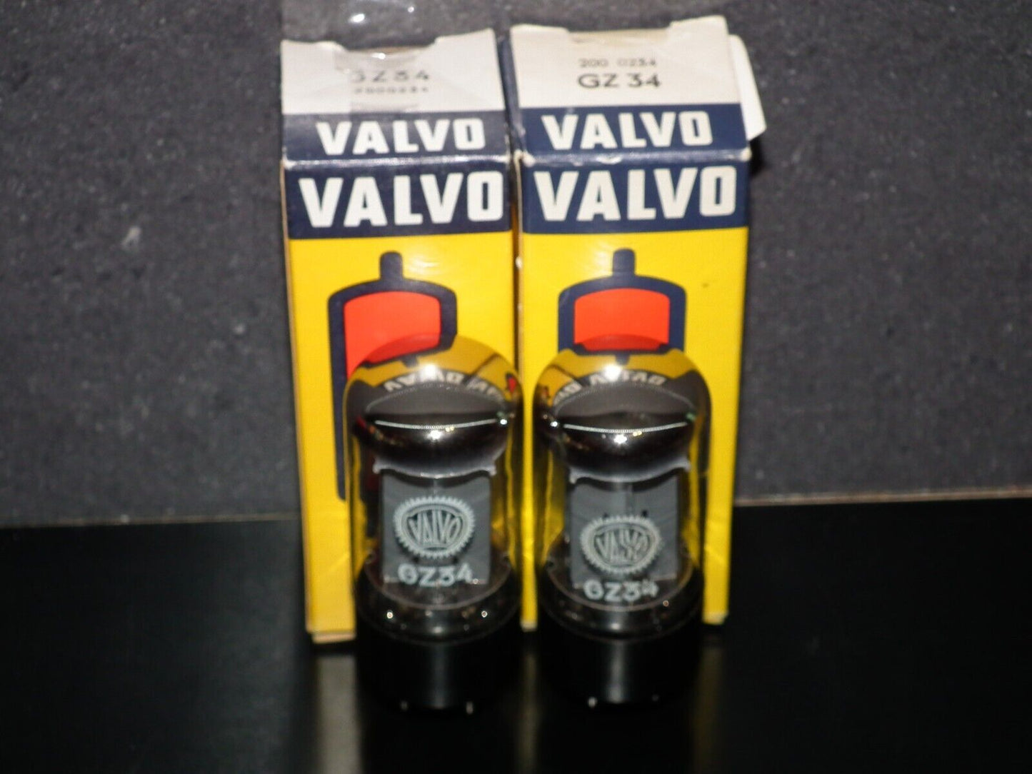 Platinum Matched Pair (2 pcs) GZ34 Mullard 5AR4 rectifier NOS NIB branded Valvo