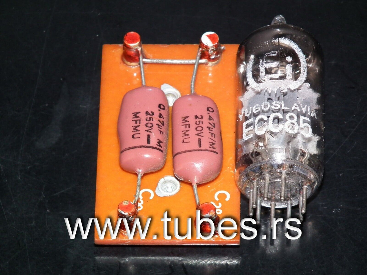 Two vintage capacitors 470nF / 0.47uF 250V ISKRA MFMU metalized polyester