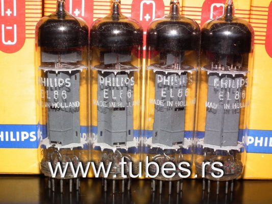 Platinum matched quad EL86 6CW5 Philips Mazda NOS NIB tube audio pentode