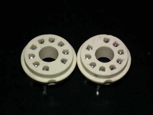 Two VINTAGE NOS Magnoval Vacuum Tube Ceramic Socket for PCB West Germany 60s