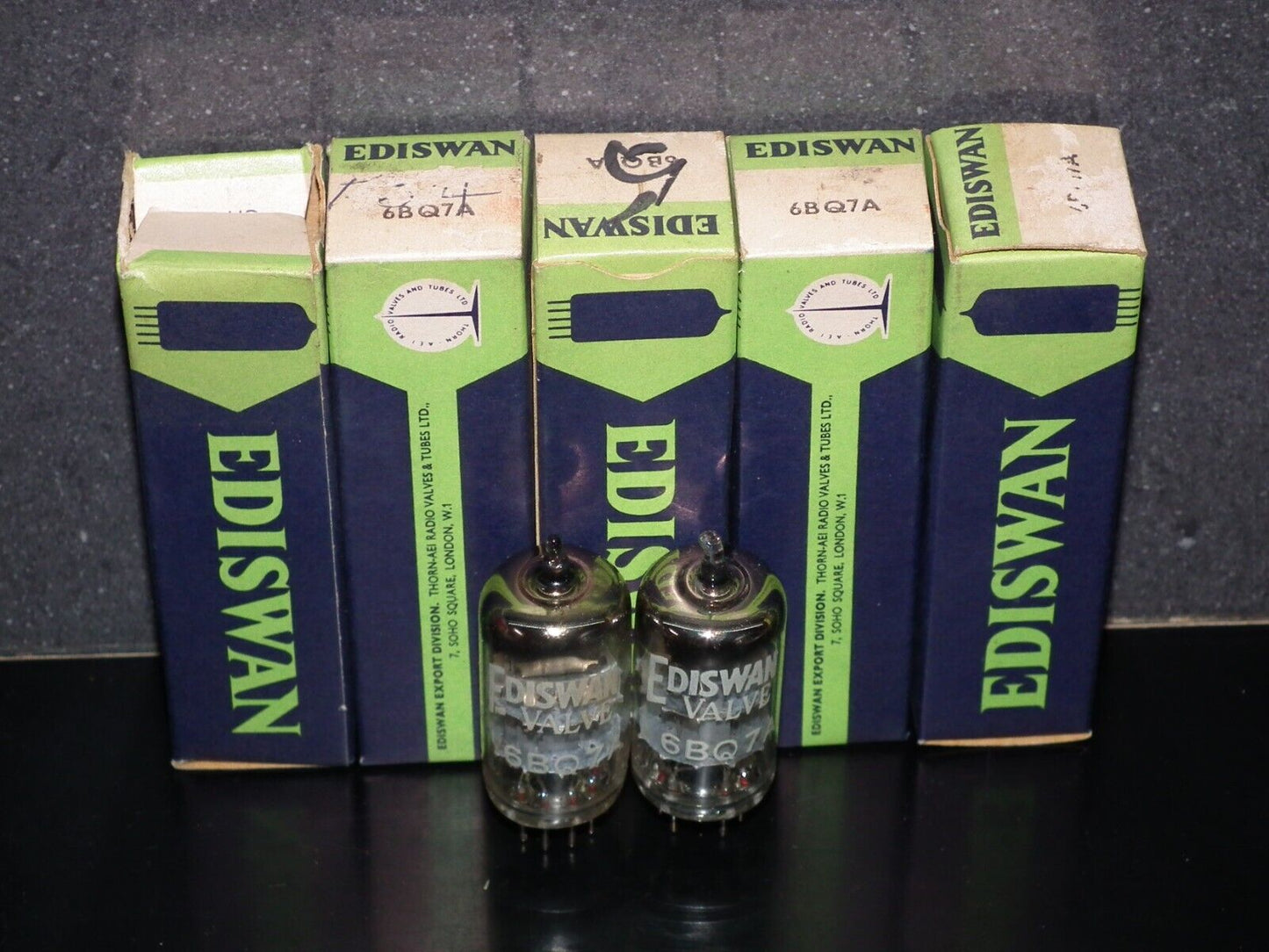 Platinum matched pair (2 tubes) 6BQ7A Ediswan Made in UK NOS NIB