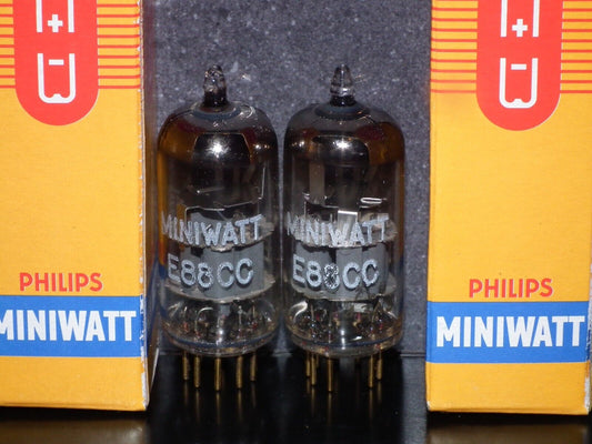 Matched Pair Philips E88CC 6922  Gold Pins Dual Stage Getter Used tested NOS