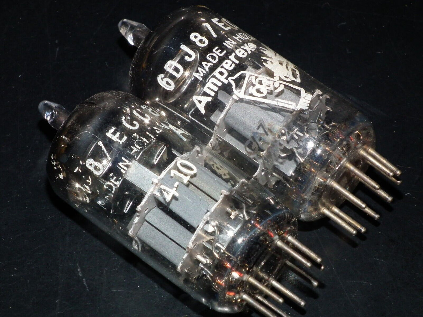 6DJ8 ECC88 Amperex Holland Matched Pair Used Tested 100% Dual Stage Getter