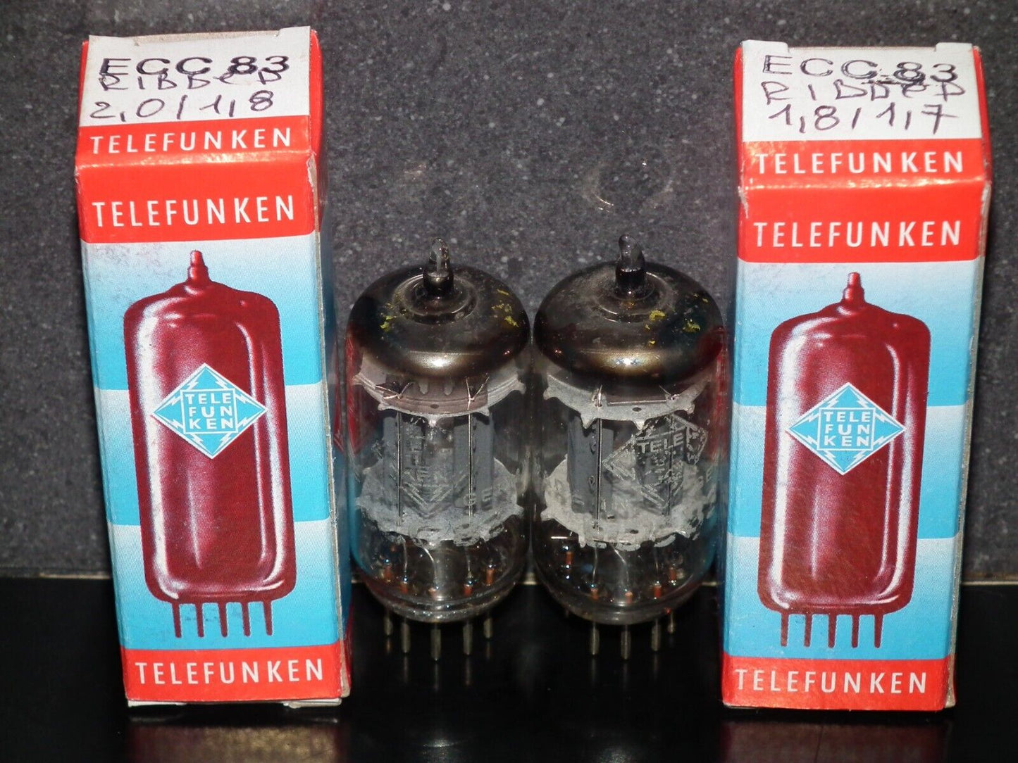 Platinum Matched Pair 12AX7 Telefunken ECC83 Tested 85%Ribbed Anodes DB