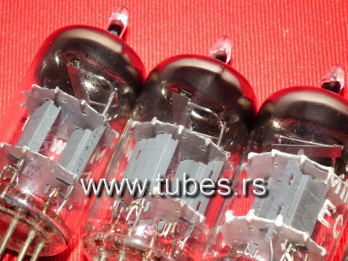 ECC81 12AT7 Philips Holland Flat Foil Crossbar D Getter (Used, matched pair)