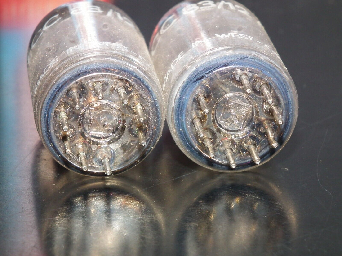 ECC83 Telefunken 12AX7 Matched Pair Smooth plates, diamond bottom, DYNACO USED 1