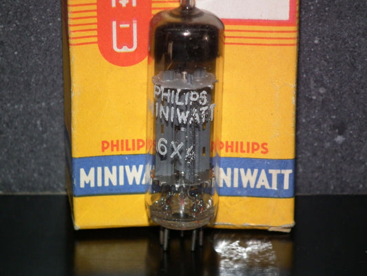 6X4 EZ90 Philips Miniwatt Rare Inclined Square Getter NOS NIB Tested Mazda