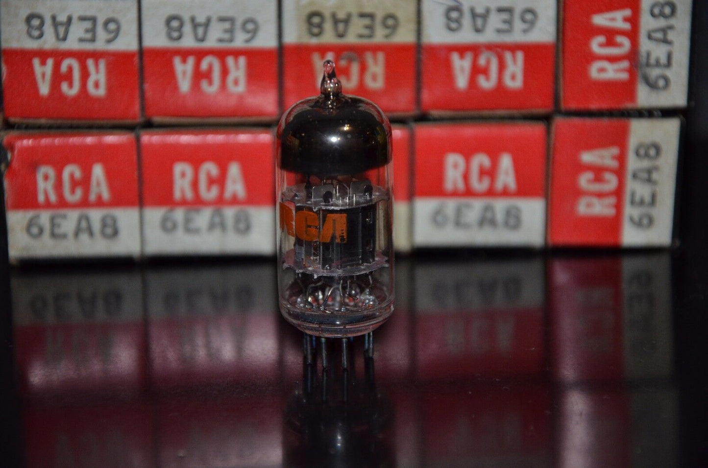 6EA8 6GH8A RCA NOS NIB Low Noise - Old type, Black plates, carbonized nickel