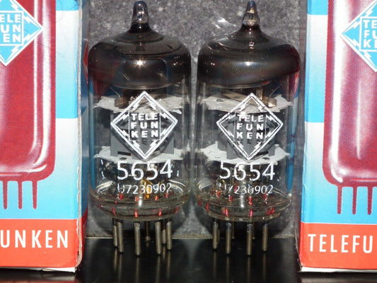 Platinum Matched Pair Telefunken 5654 6AK5 EF95 NOS NIB Ulm Diamond Bottom