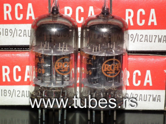 6189 RCA 12AU7 NOS NIB platinum matched pair ECC82 ECC802S Long Life E82CC