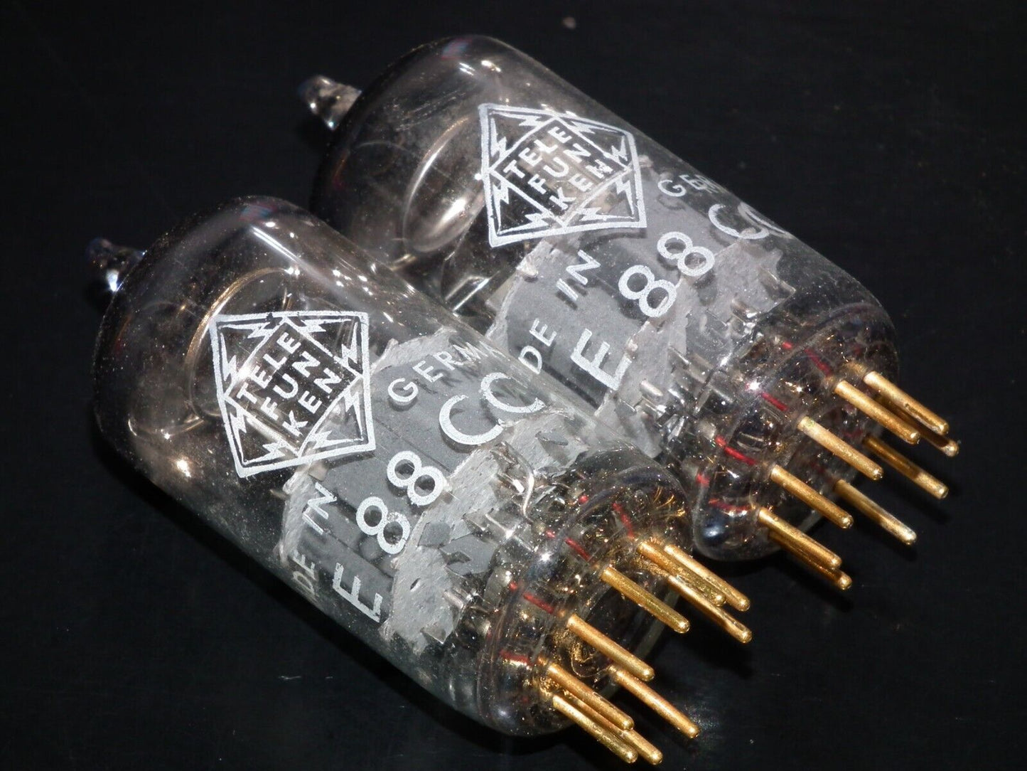 Platinum matched pair E88CC Telefunken 6922 Diamond Bttm Ulm Balanced Tested NOS