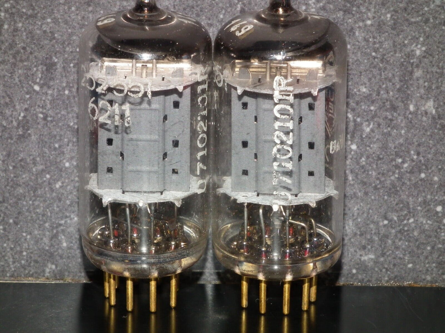 Platinum Matched Pair 6211 Telefunken ~ECC82 Tested 80% DB Gold Pins ULM codes