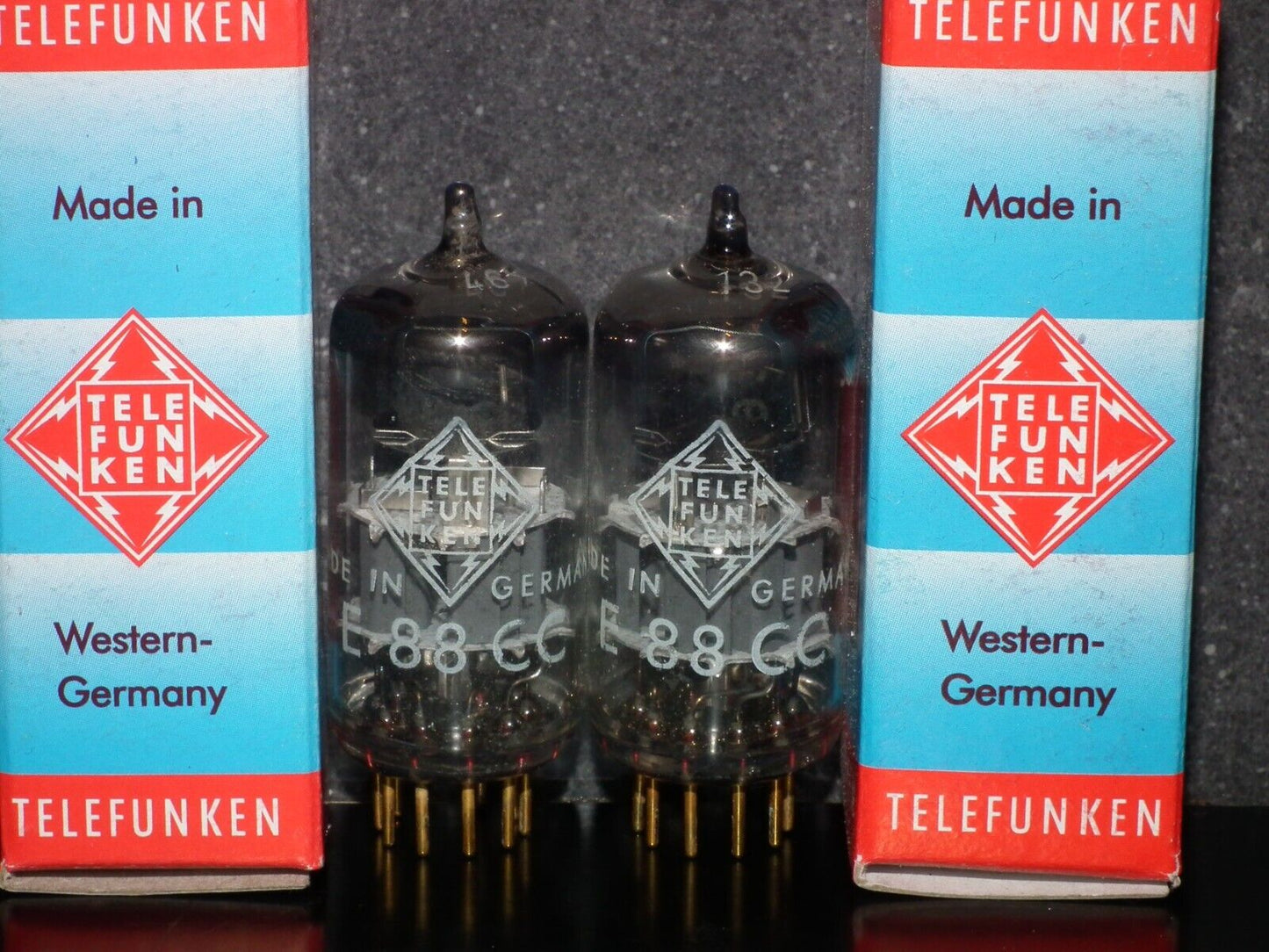Platinum matched pair E88CC Telefunken 6922 Diamond Bttm Ulm Balanced Tested NOS