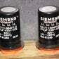 Two vintage Siemens electrolytic capacitors 470uF / 63V West Germany 1984