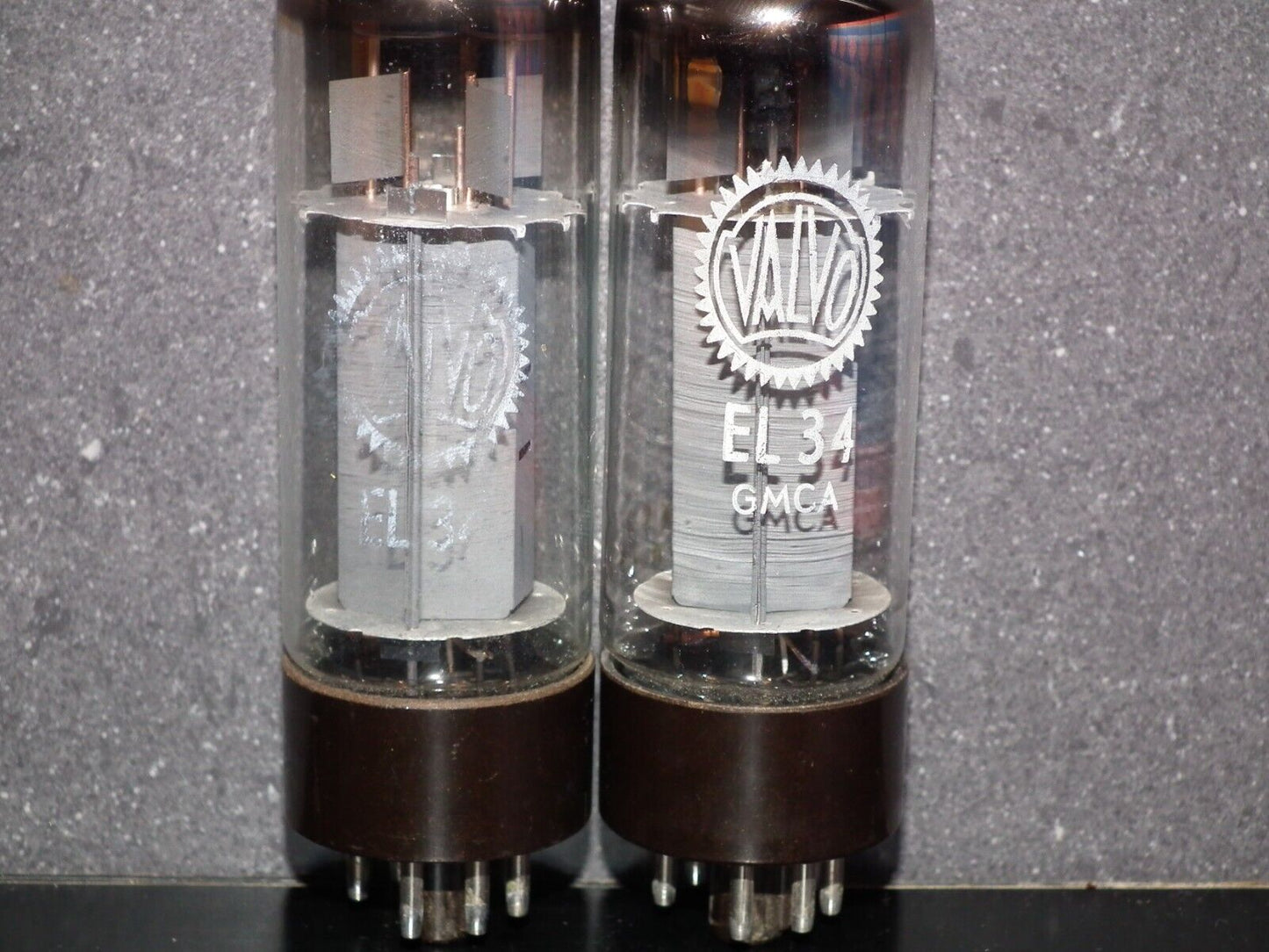 EL34 6CA7 Mullard Xf2 OO  Getter Welded Anodes Platinum Matched Pair Tested NOS