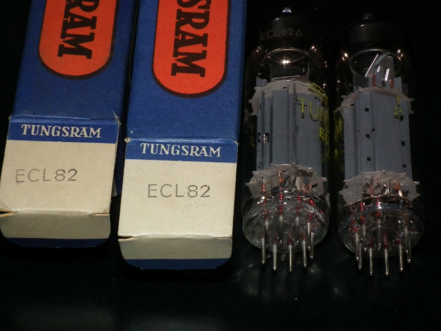 ECL82 Tungsram NOS NIB RARE Dual Stage Big Ring Getter, early 60s, the same code