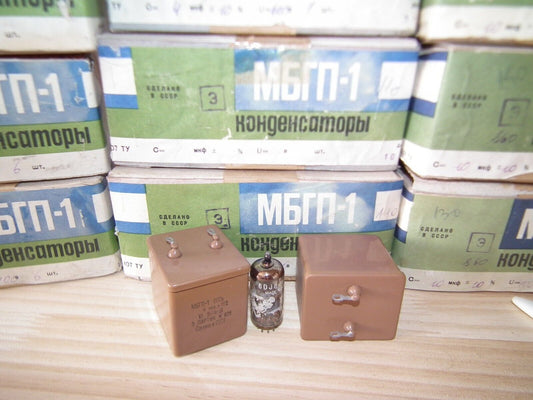 NOS PIO Capacitor 4mfd 600V 4u Paper in Oil MBGP-1 Soviet made in 70s