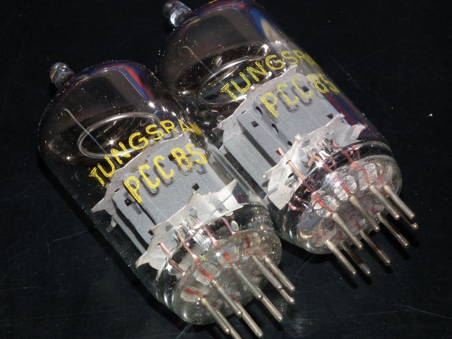 PCC85 Tungsram Platinum Matched Pair NOS NIB Early 60s Big Inclined Getter