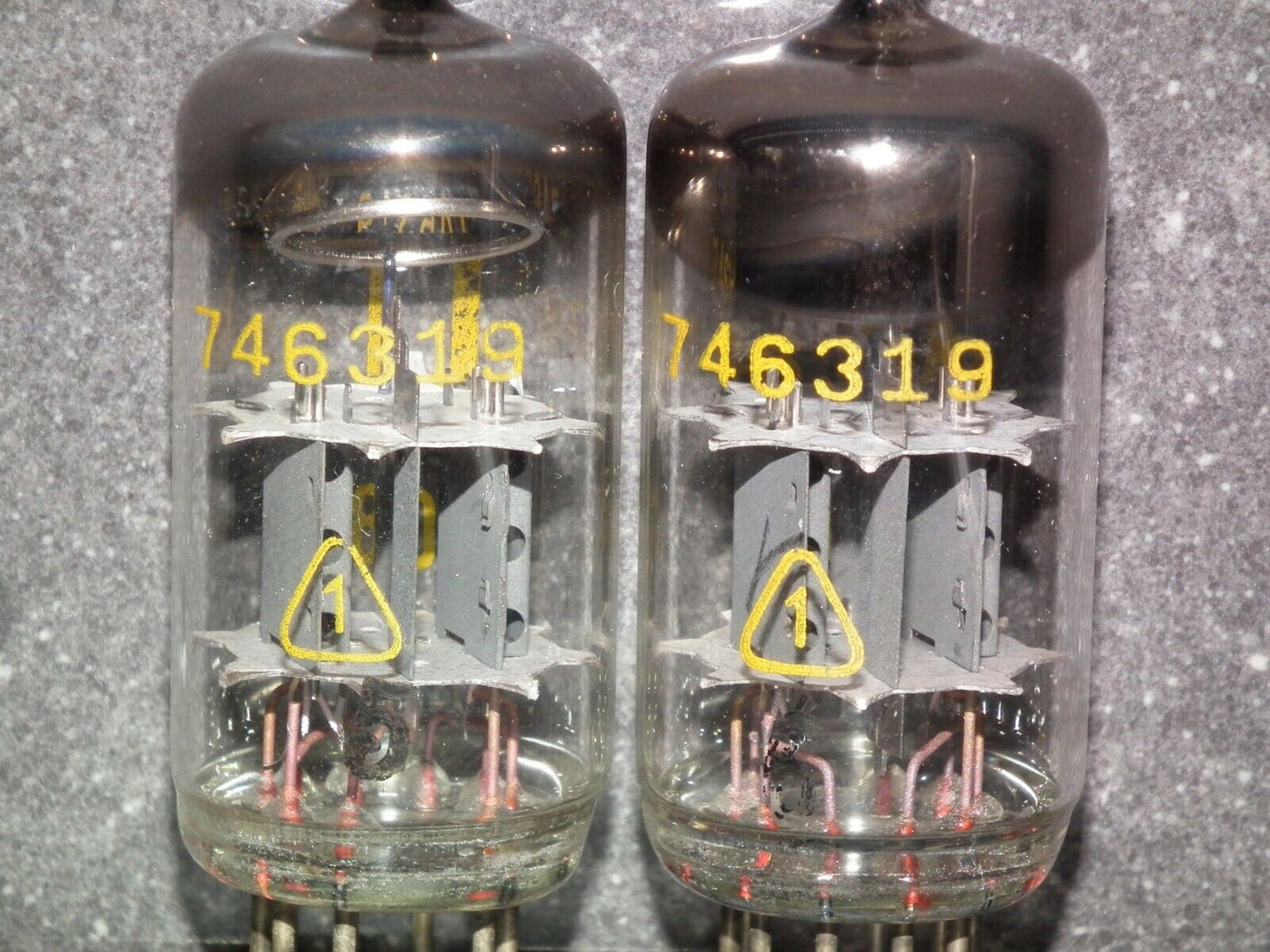 ECC85 6AQ8 RFT NOS Platinum matched pair, old type early 70s East Germany