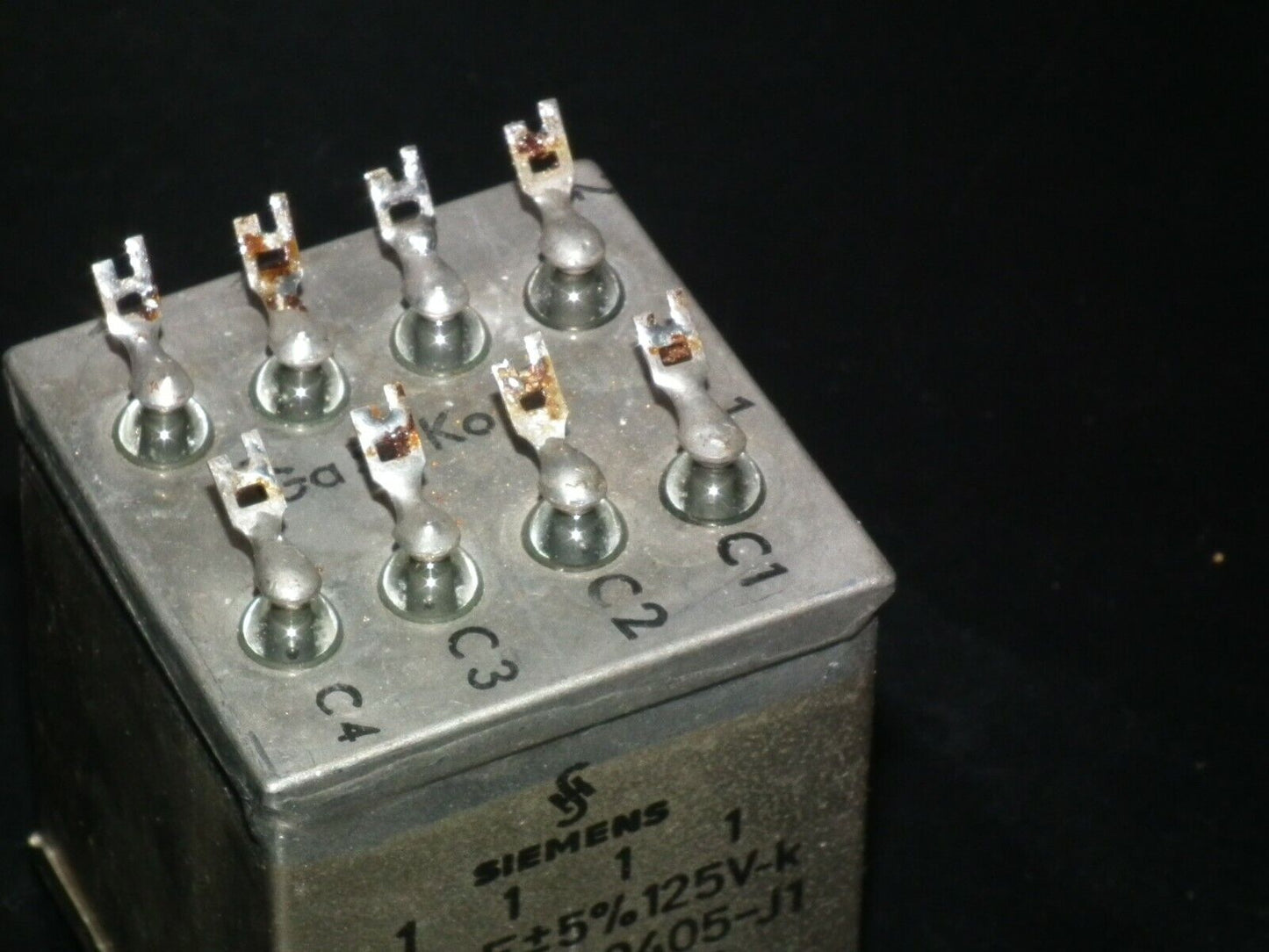 Vintage Siemens PIO capacitor 4x1.0 uF / 125V Klangfilm tube audio 4x1mfd 125V