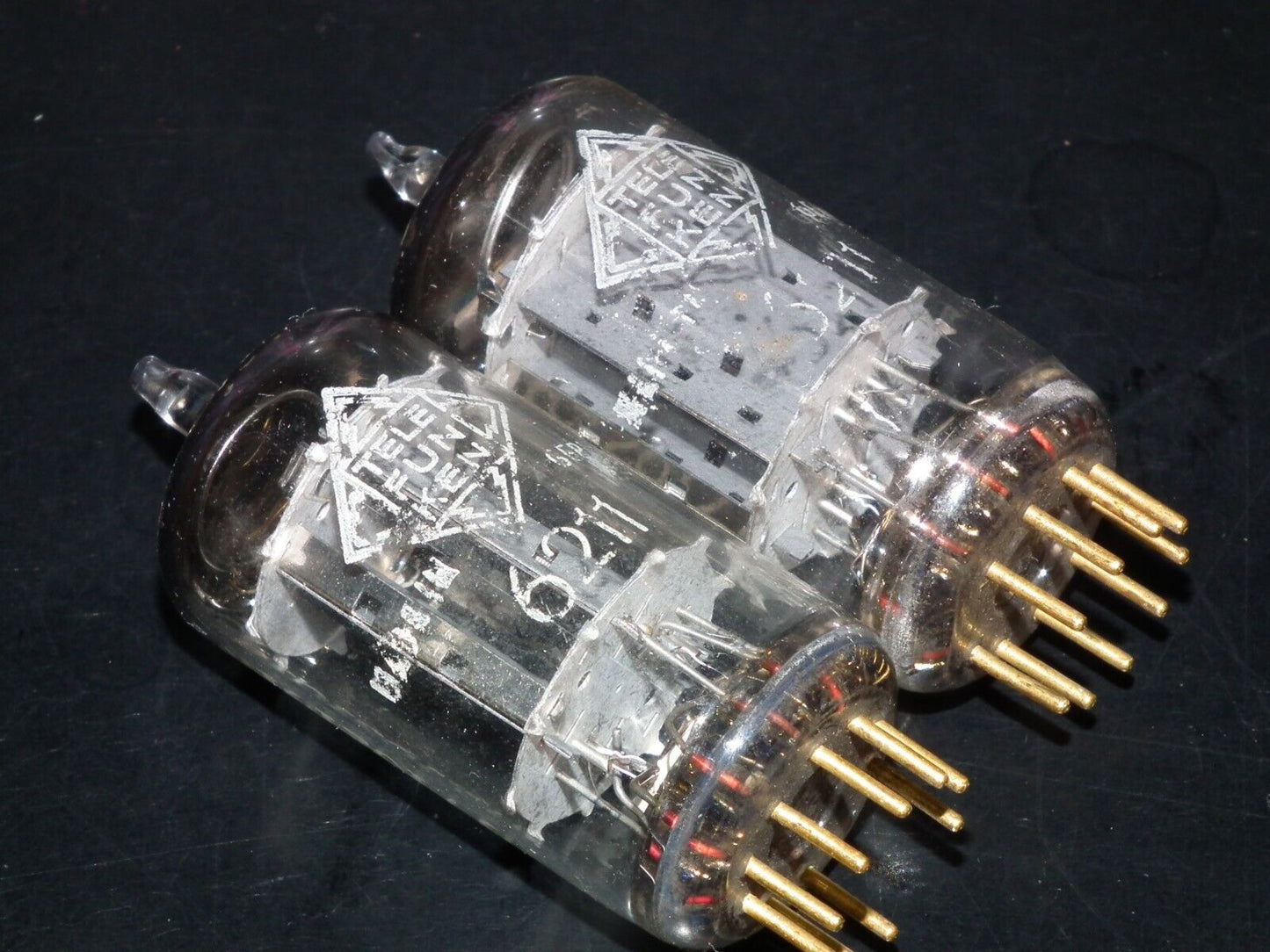 Platinum Matched Pair 6211 Telefunken ~ECC82 Tested 80% DB Gold Pins ULM codes
