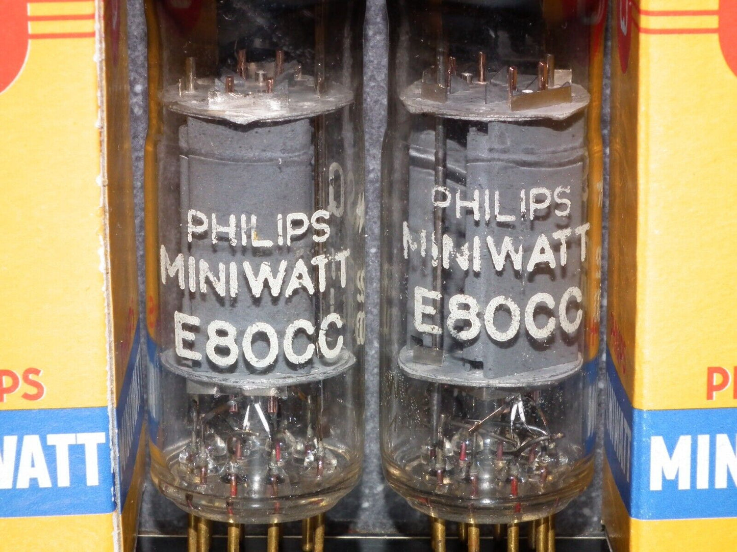 Philips E80CC 6085 Matched pair (Rare FOIL D Getter, PINCHED WAIST!) Tested NOS